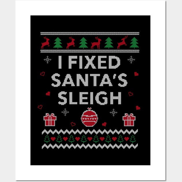 Funny Xmas Mechanic Ugly Christmas Gift Design Wall Art by Dr_Squirrel